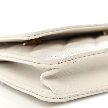 Chanel Caviar Quilted Wallet on Chain WOC White 10 of 11