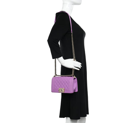 Chanel Caviar Quilted Small Boy Flap Purple 2 of 11