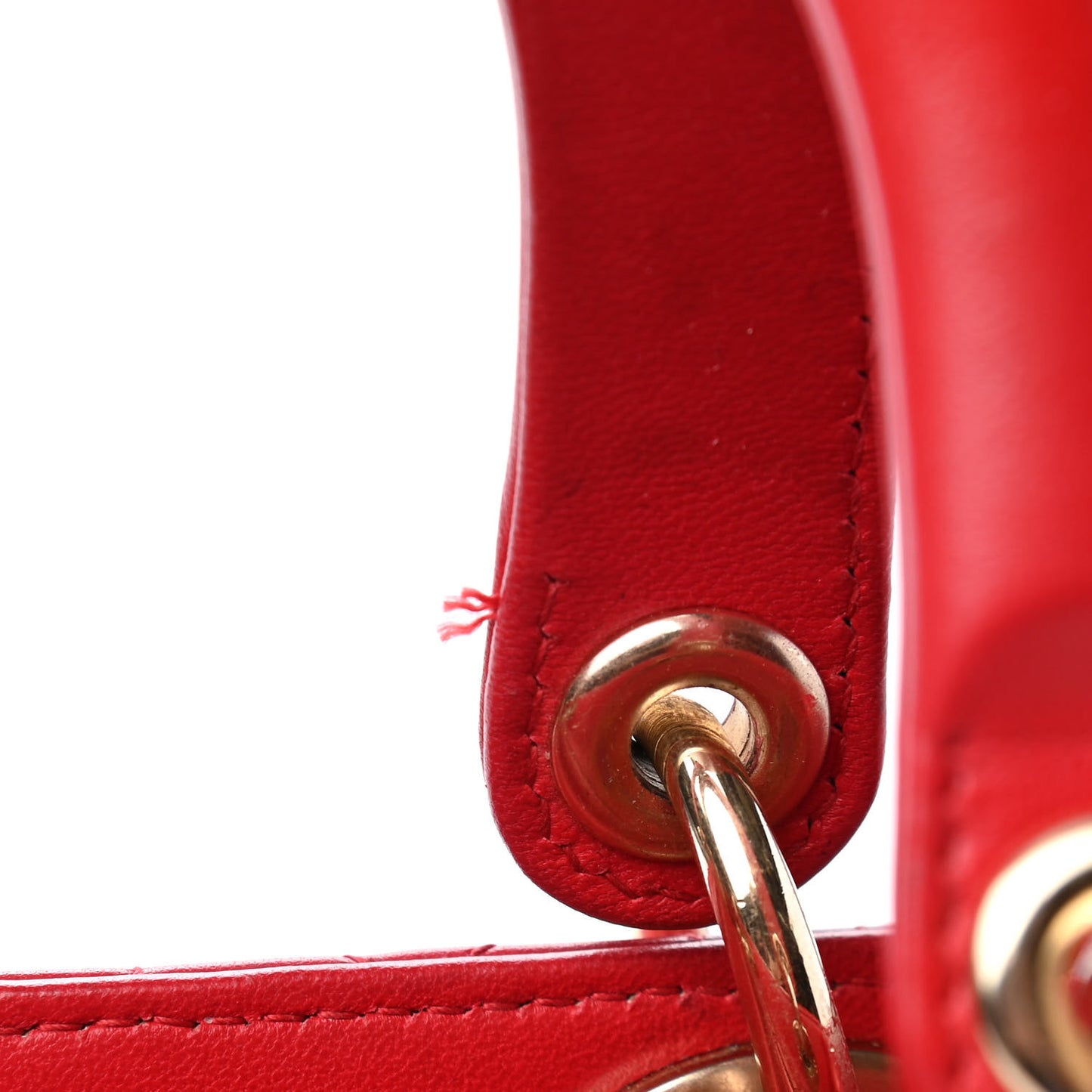Lambskin Cannage Medium Lady Dior Red