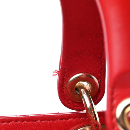 Christian Dior Lambskin Cannage Medium Lady Dior Red 10 of 10