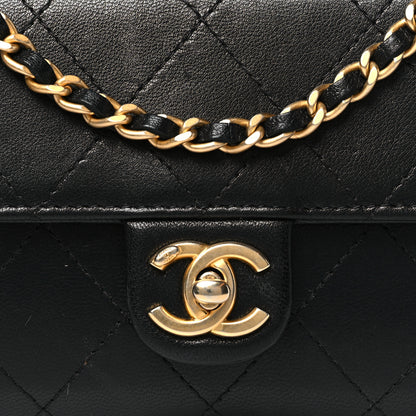 Chanel Lambskin Quilted Chic Pearls Clutch With Chain Black 9 of 11