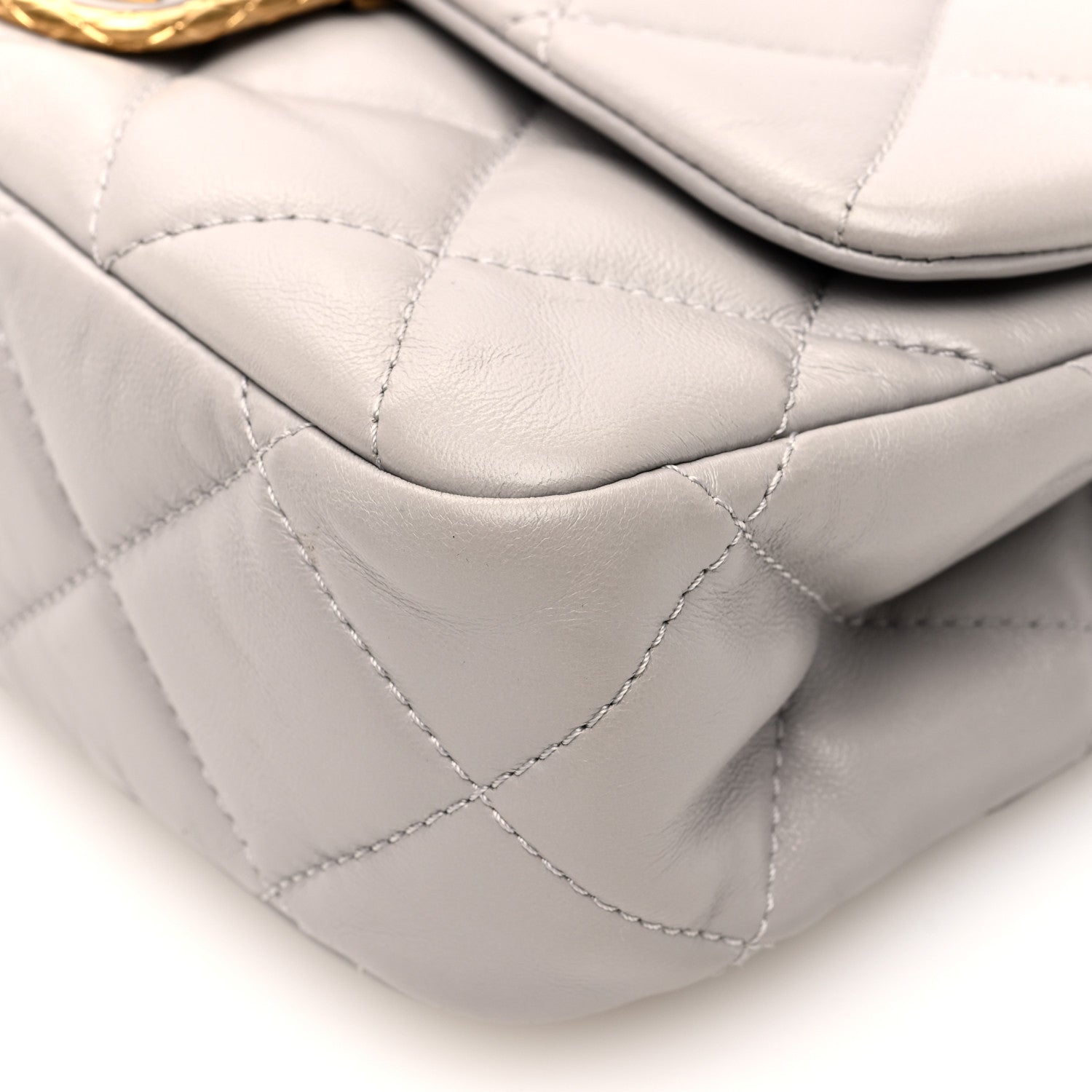 Chanel Lambskin Quilted Mini Flap Grey 10 of 10