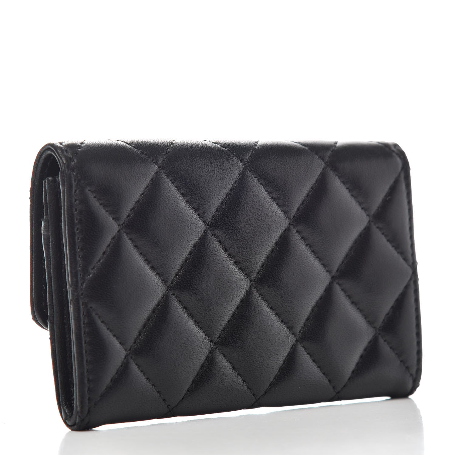 Chanel Lambskin Quilted Flap Card Holder Black 3 of 8