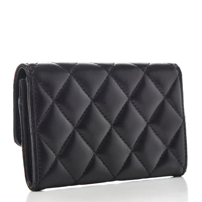 Chanel Lambskin Quilted Flap Card Holder Black 3 of 8