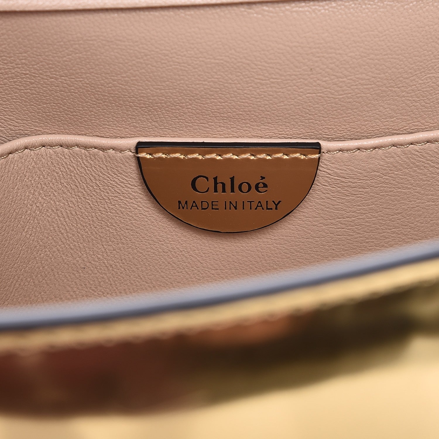 Chloe Metallic Calfskin Small Elsie Shoulder Bag Gold 7 of 8