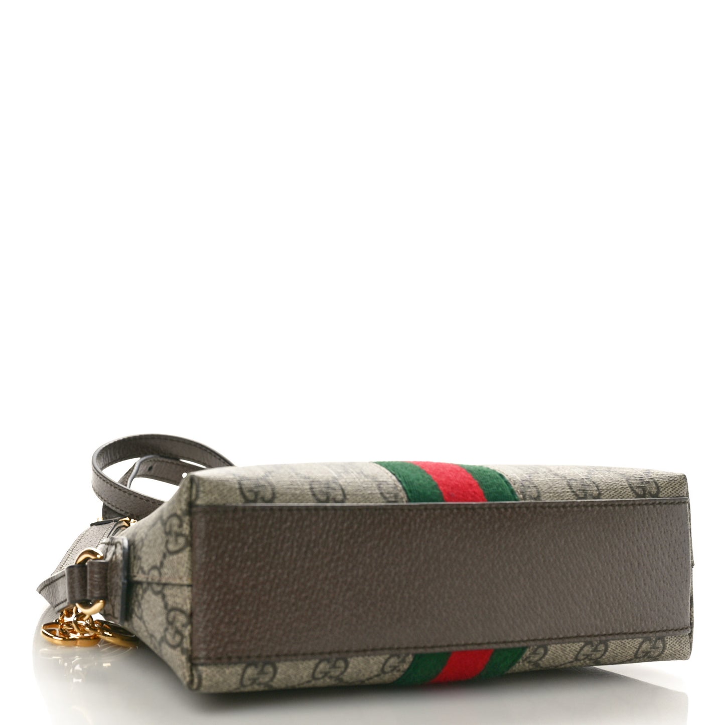 GG Supreme Monogram Textured Dollar Calfskin Web Small Ophidia Dome Shoulder Bag Beige Ebony New Acero