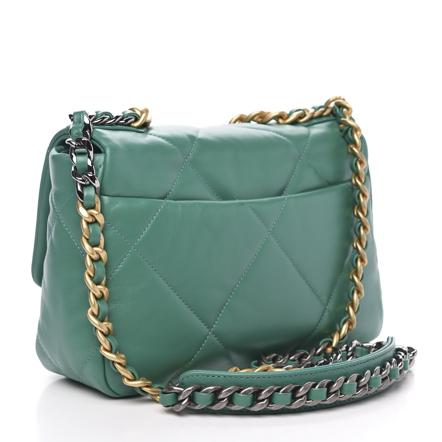 Chanel Lambskin Quilted Medium 19 Flap Green 3 of 11
