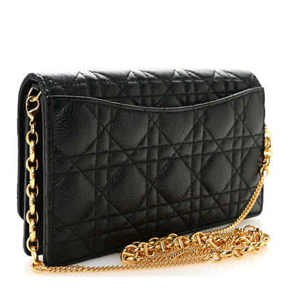 Christian Dior Supple Calfskin Caro Pouch with Chain Black 2 of 9
