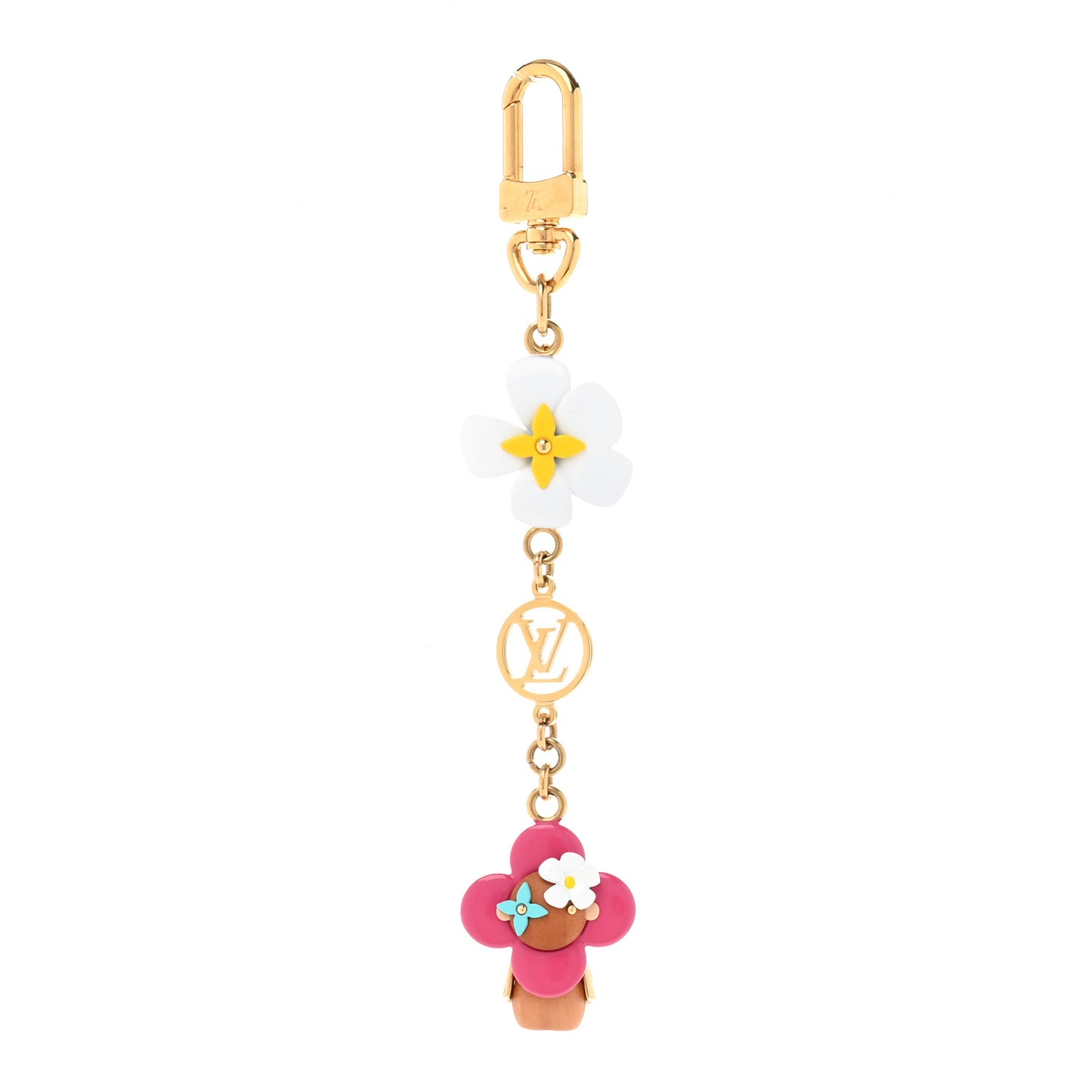 Resin Wood Vivienne Bag Charm Key Holder Pink