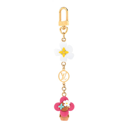 Louis Vuitton Resin Wood Vivienne Bag Charm Key Holder Pink 1 of 4