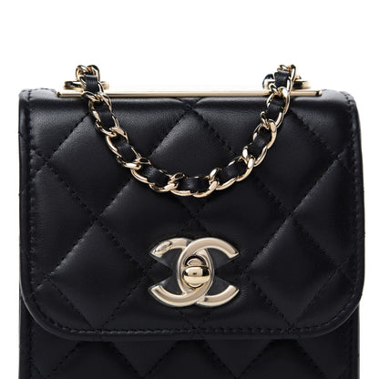 Chanel Lambskin Quilted Mini Trendy CC Chain Wallet Black 10 of 11