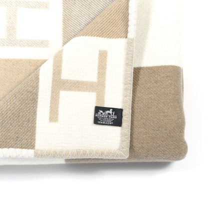Hermes Wool Cashmere Avalon Vibration Blanket Ecru Naturel 3 of 3