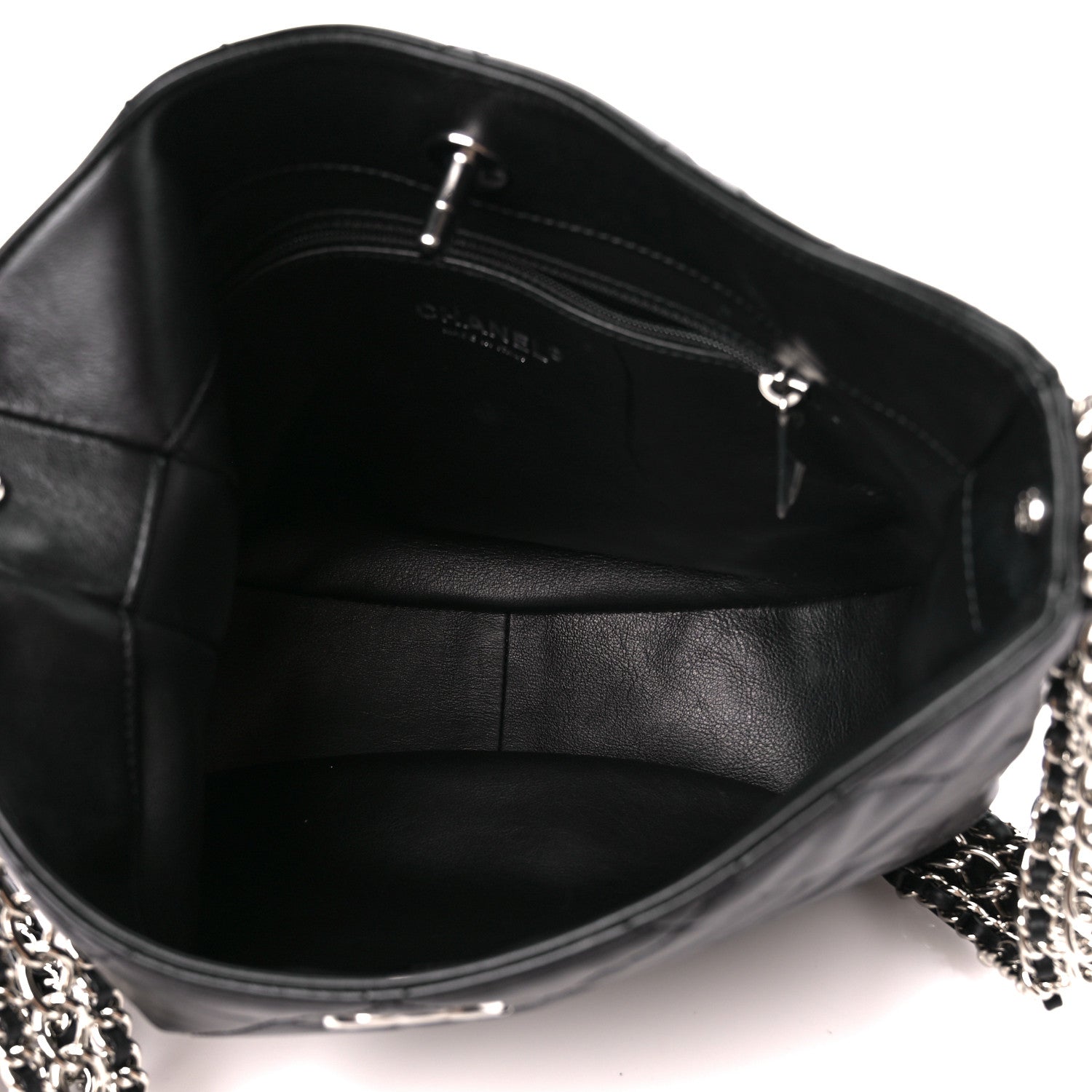 Chanel Lambskin Chain Rows Quilted Chain Hobo Black 5 of 11
