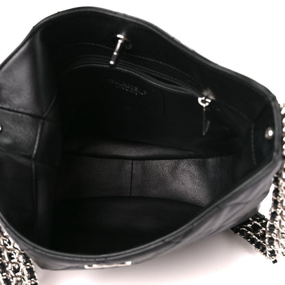 Chanel Lambskin Chain Rows Quilted Chain Hobo Black 5 of 11