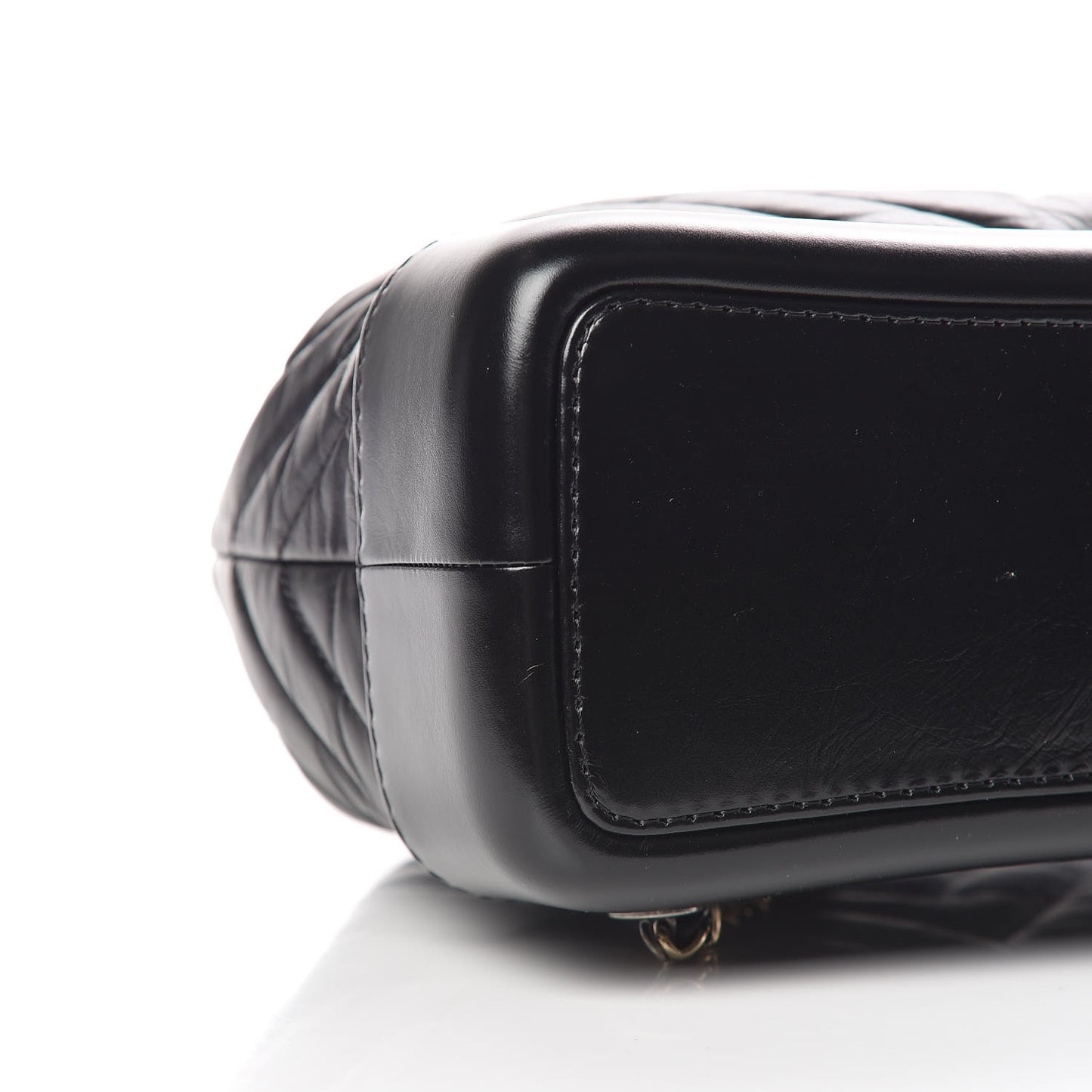 Aged Calfskin Chevron Quilted Small Gabrielle Backpack Black