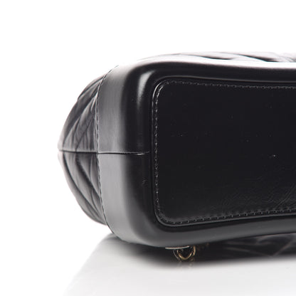 Chanel Aged Calfskin Chevron Quilted Small Gabrielle Backpack Black 8 of 9