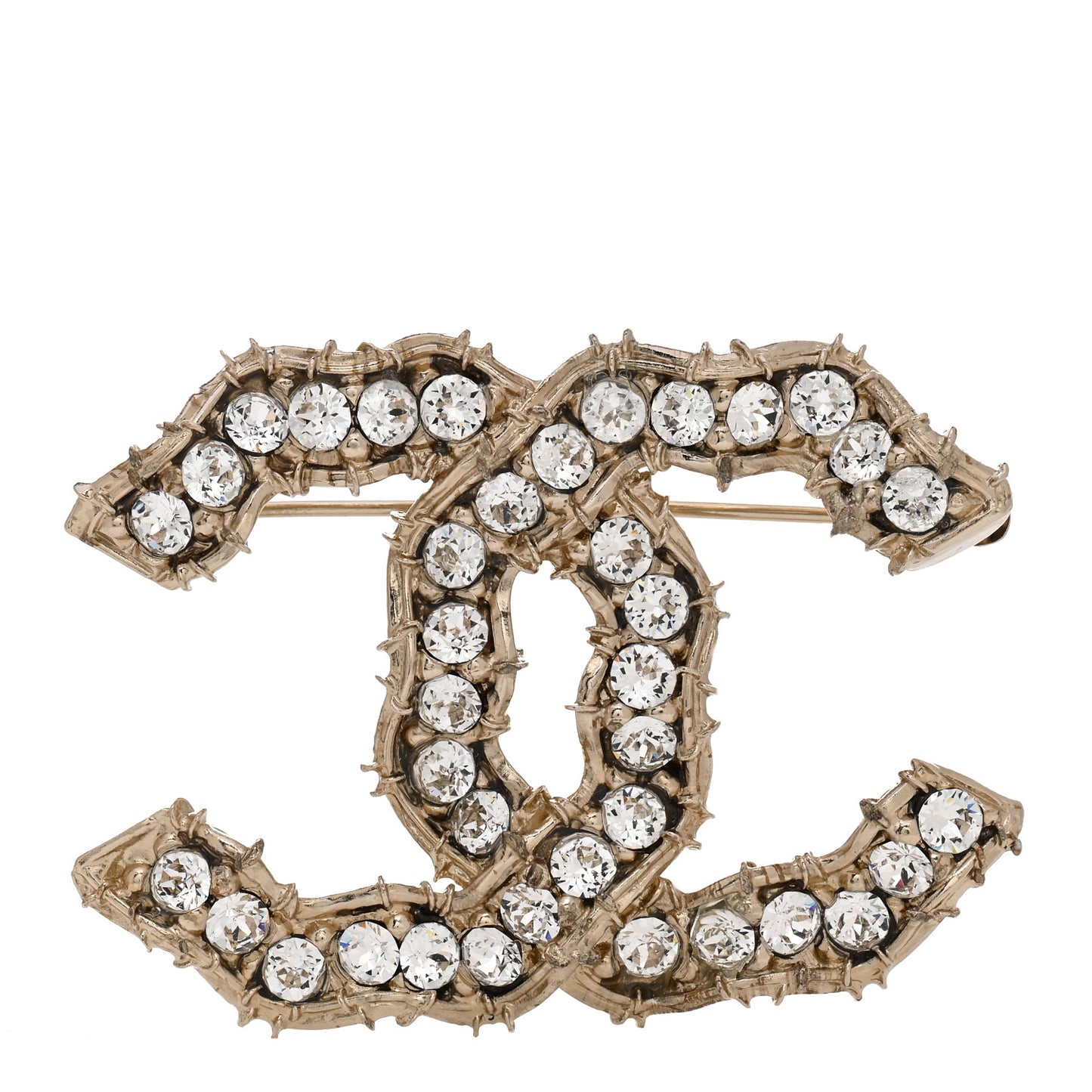 Crystal CC Camellia Express Brooch Gold