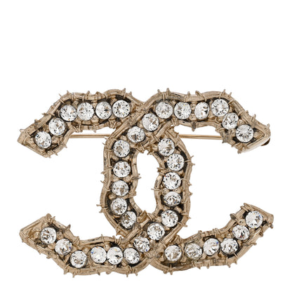 Chanel Crystal CC Camellia Express Brooch Gold 1 of 4