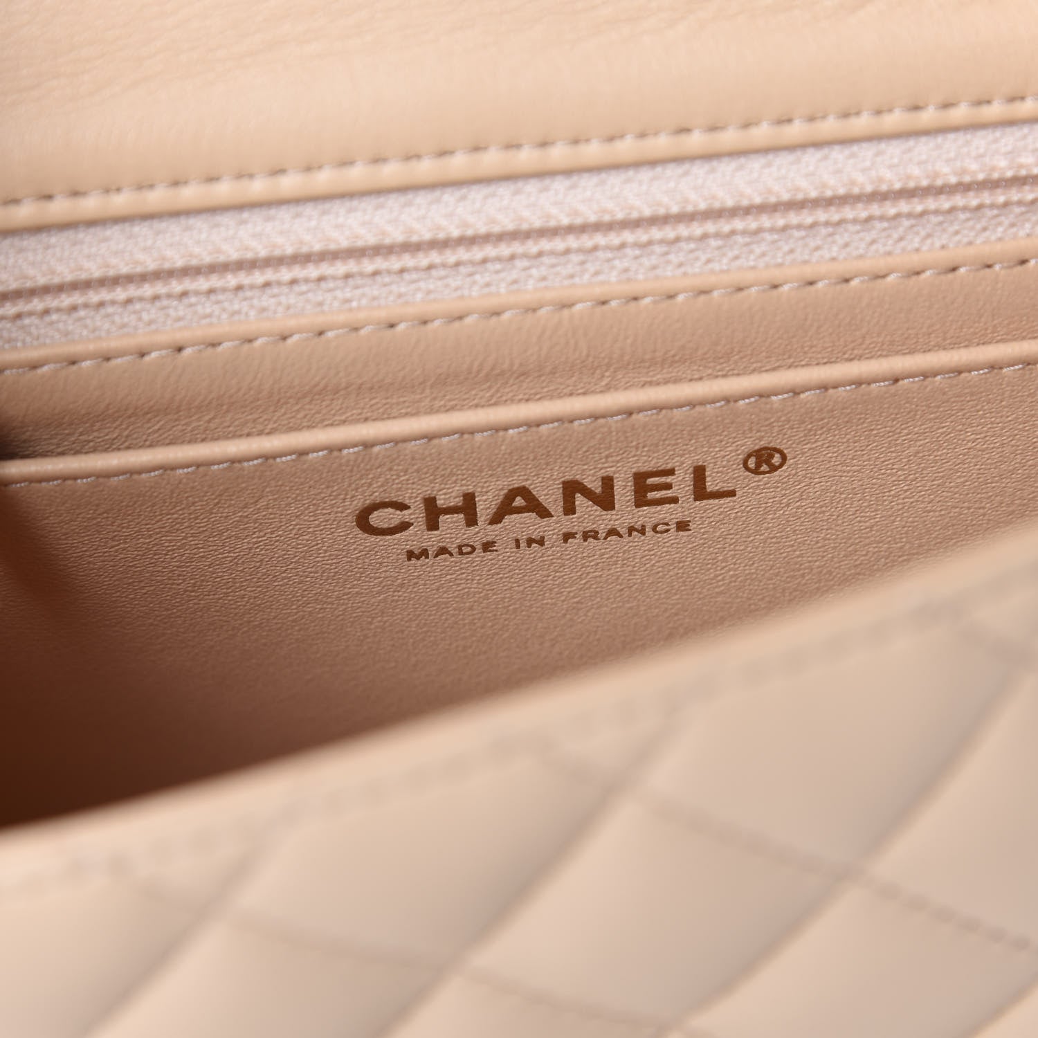 Chanel Lambskin Quilted Mini Square Flap Beige 8 of 11