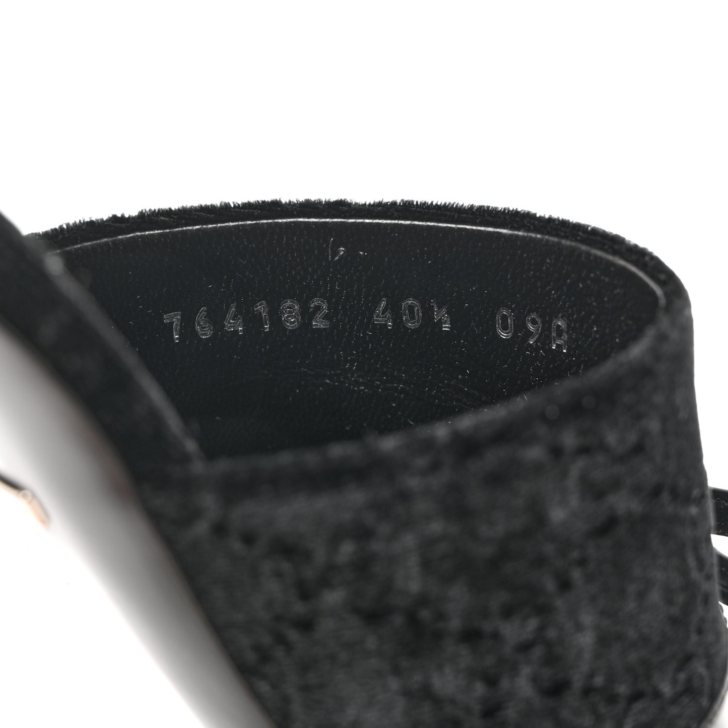New Velvet Ashmir Regent Calfskin GG Monogram Square Toe Bow 45mm Slide Sandals 40.5 Black