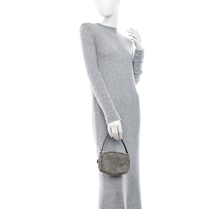 Alexander Wang ALEXANDER WANG Mesh Crystal Rhinestone Mini Heiress Pouch Black Silver 2 of 9