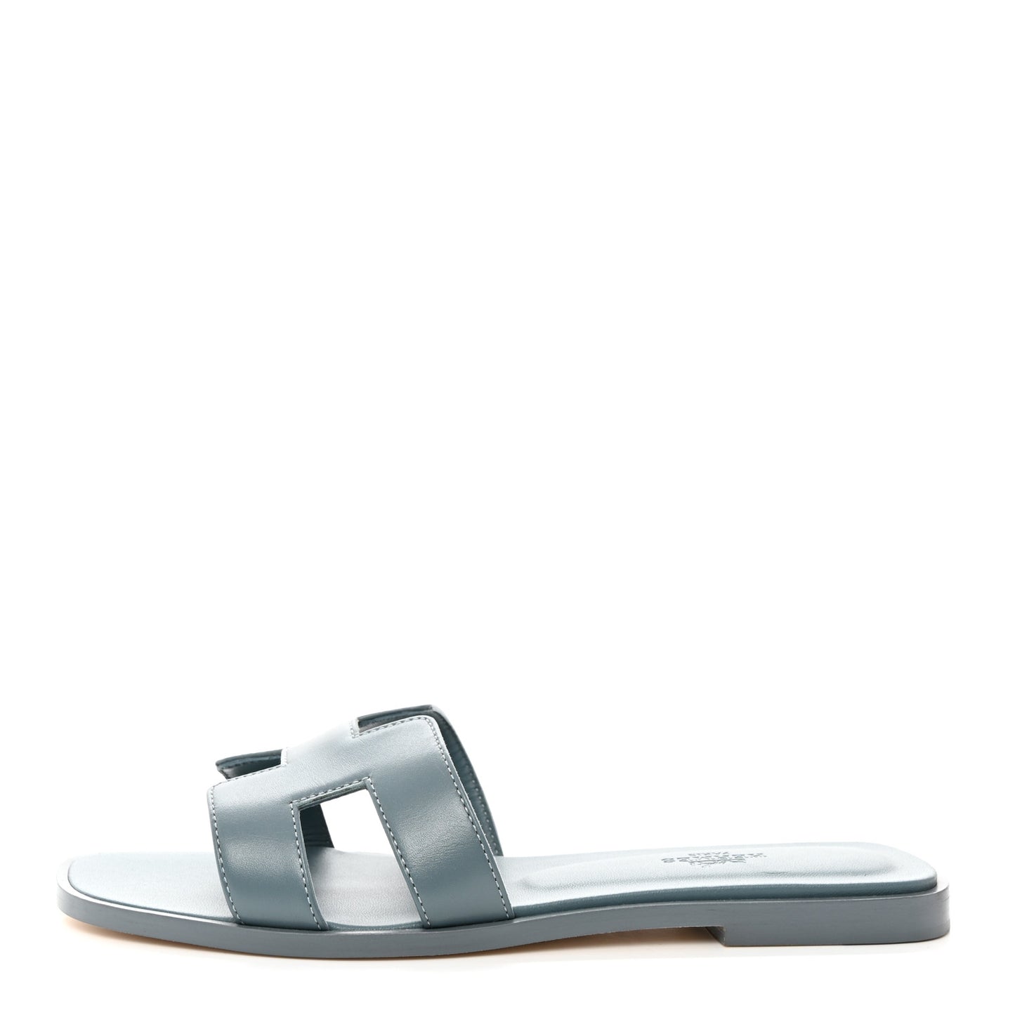 Box Calfskin Oran Sandals 38 Bleu Pinede