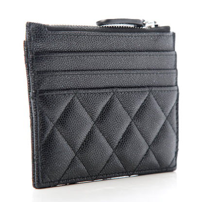 Chanel Iridescent Caviar Quilted CC Zip Card Holder Black 3 of 8