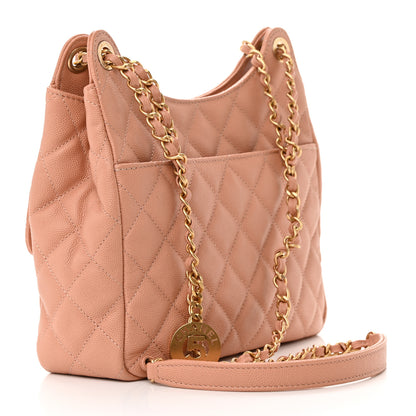 Chanel Caviar Quilted Wavy CC Hobo Beige 3 of 13