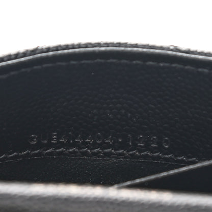 Saint Laurent Grain De Poudre Matelasse Chevron Small Monochrome Monogram Envelope Wallet Black 7 of 7
