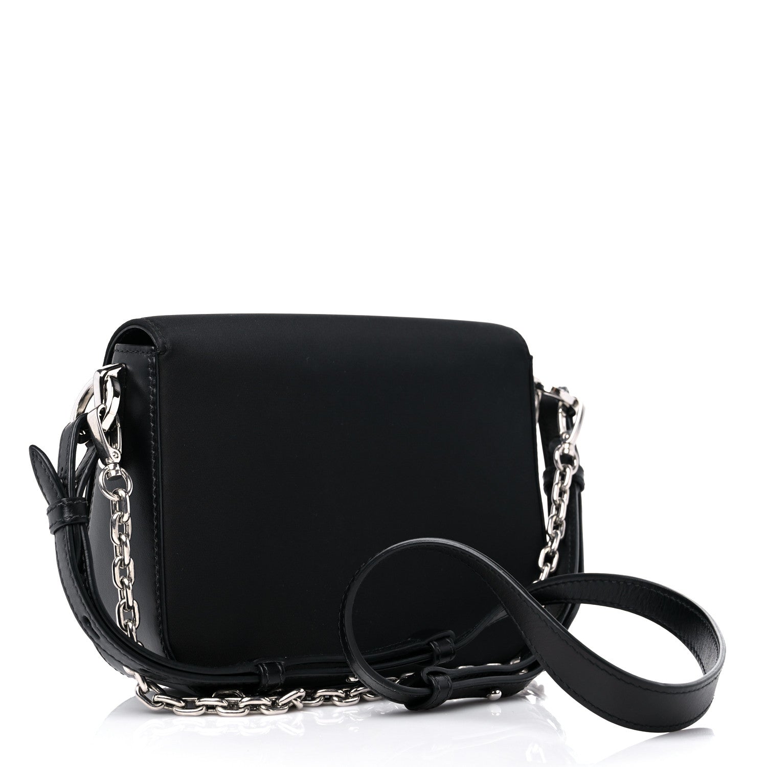 Prada Nylon Calfskin Identity Shoulder Bag Black 3 of 15