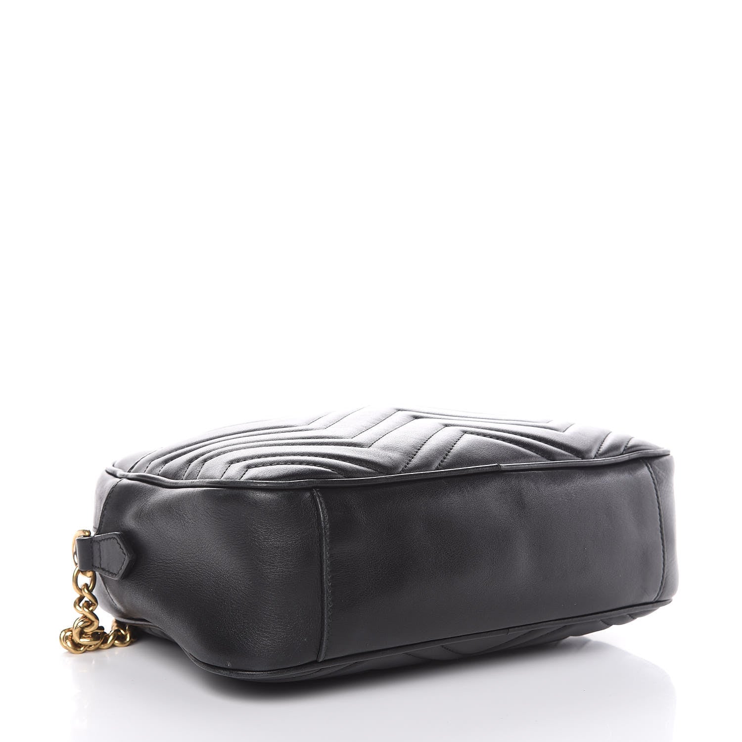 Gucci Calfskin Matelasse Medium GG Marmont Chain Shoulder Bag Black 4 of 9