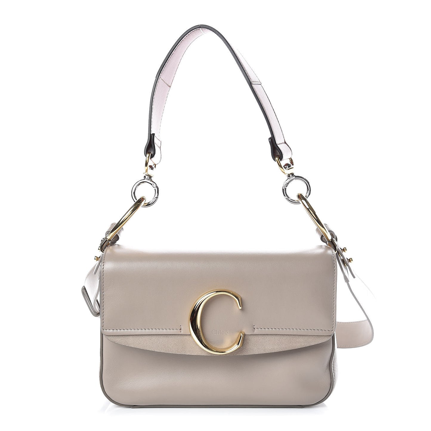 Calfskin Small C Double Carry Motty Grey