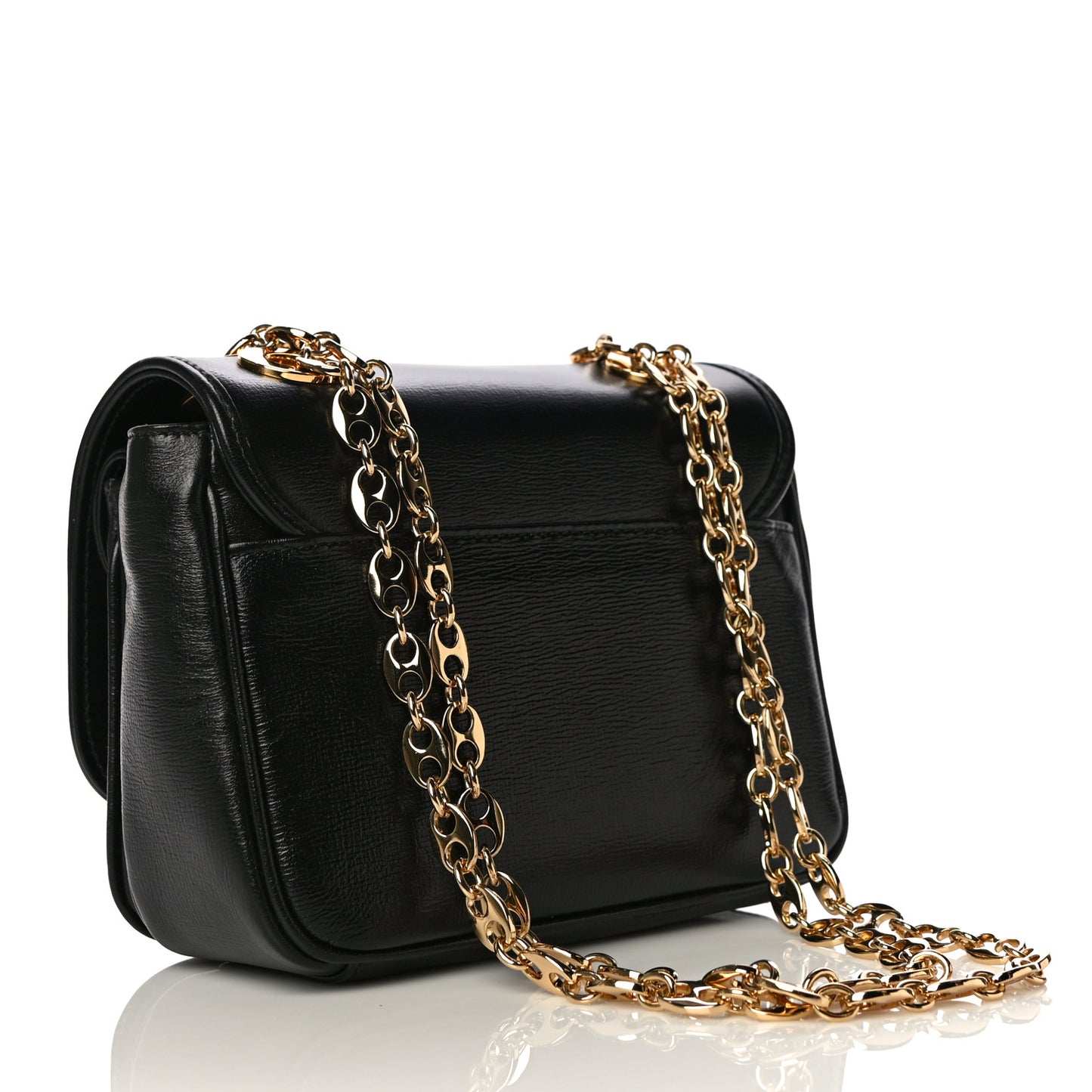 Azalea Calfskin Mini Marina Chain Shoulder Bag Black