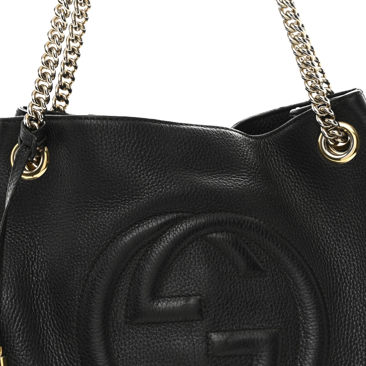 Gucci Pebbled Calfskin Medium Soho Chain Shoulder Bag Black 8 of 14