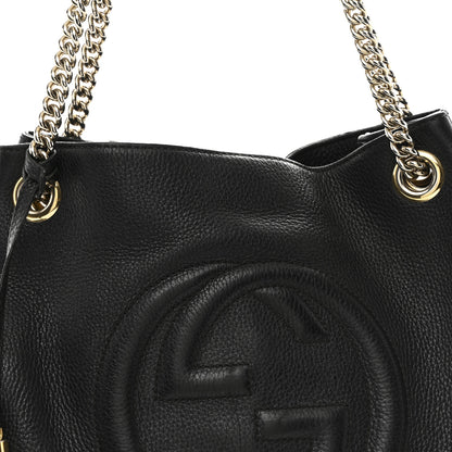 Gucci Pebbled Calfskin Medium Soho Chain Shoulder Bag Black 8 of 14