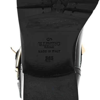 Valentino Garavani Calfskin Lock Studded 30mm Biker Boots 36.5 Black 8 of 10