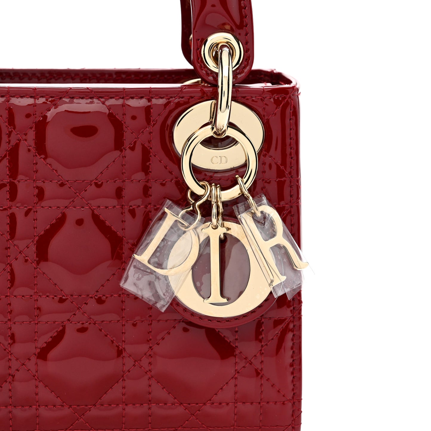 Patent Cannage Mini Lady Dior Red