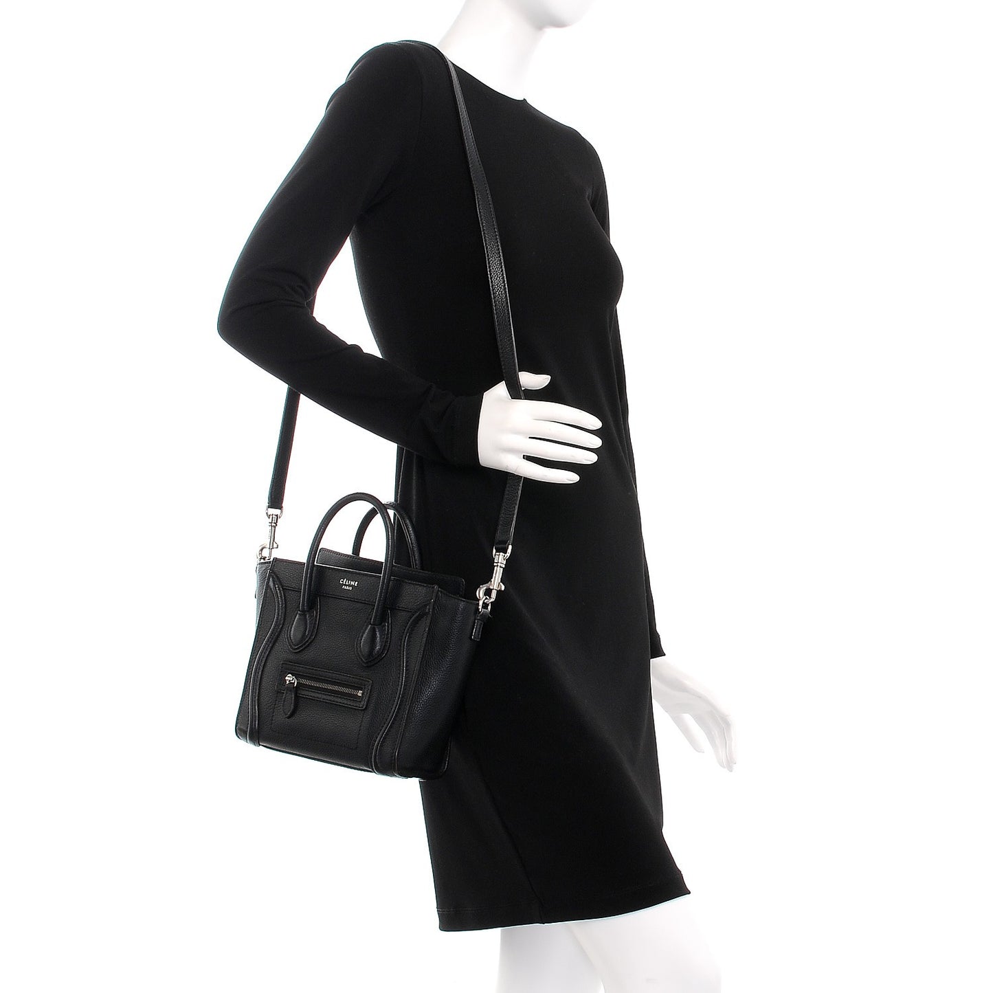 Drummed Calfskin Nano Luggage Black