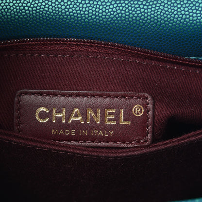 Chanel Metallic Caviar Quilted Mini Coco Handle Flap Blue 6 of 10
