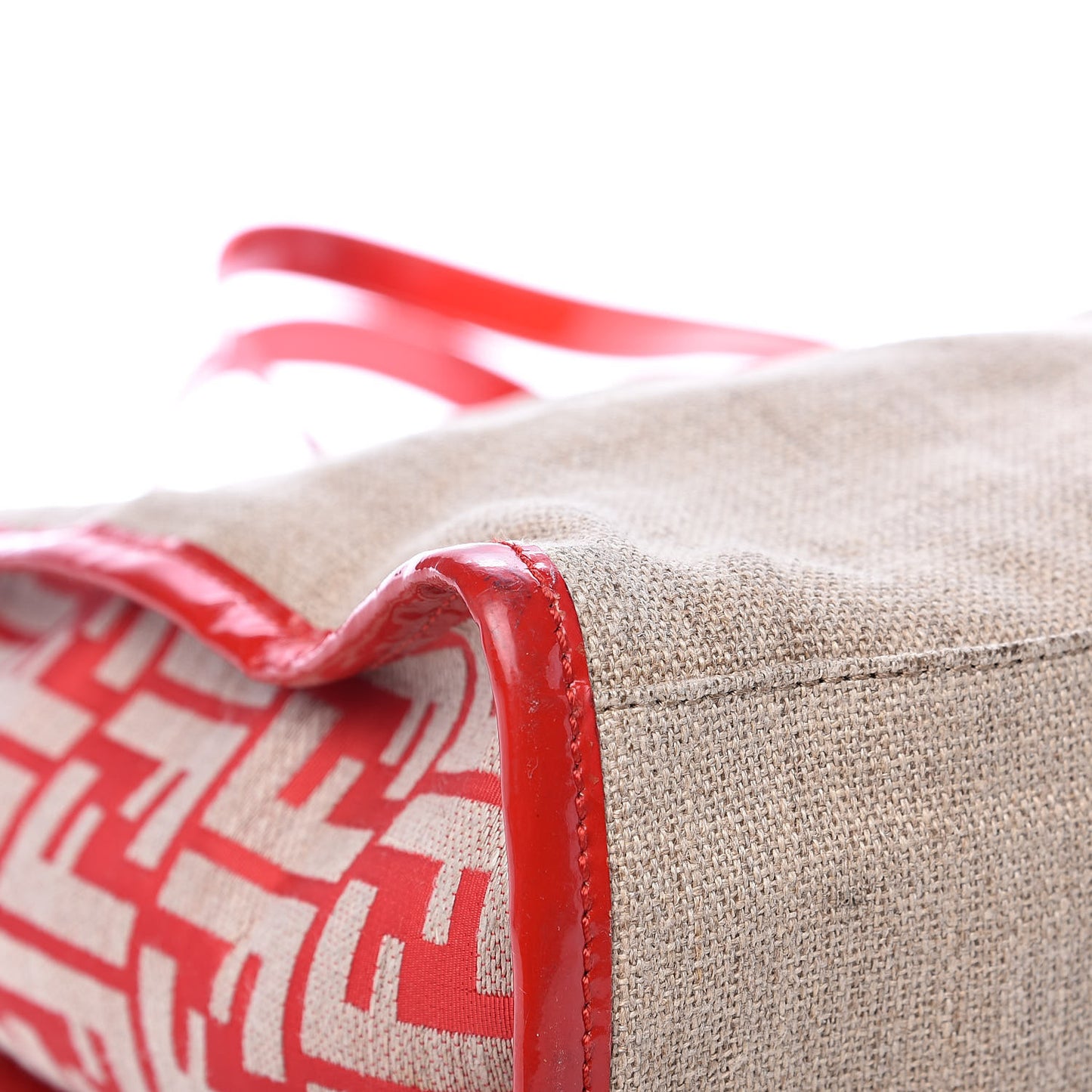 Linen Patent FF Shopping Tote Fragola