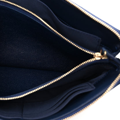 Chanel Caviar Quilted Small Zipped Boy Pouch Navy 5 of 10