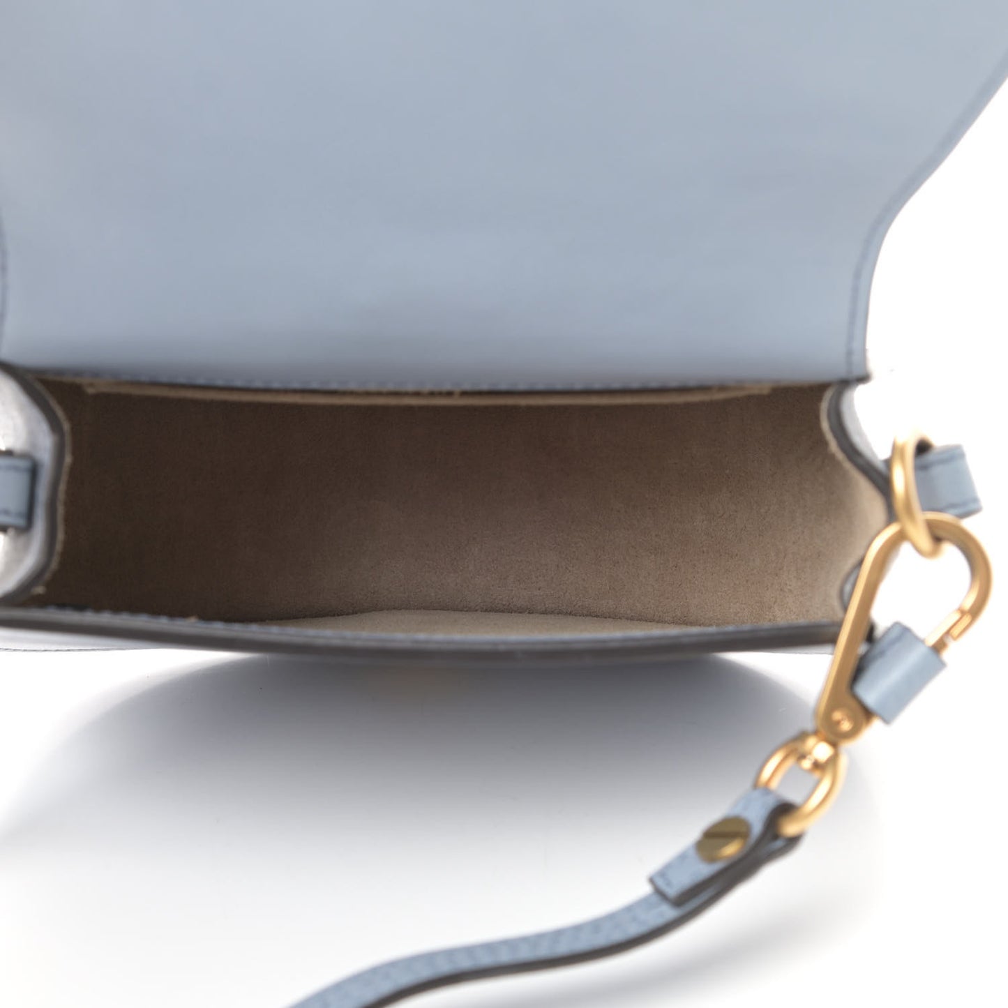 Calfskin Suede Small Nile Bracelet Bag Cloudy Blue