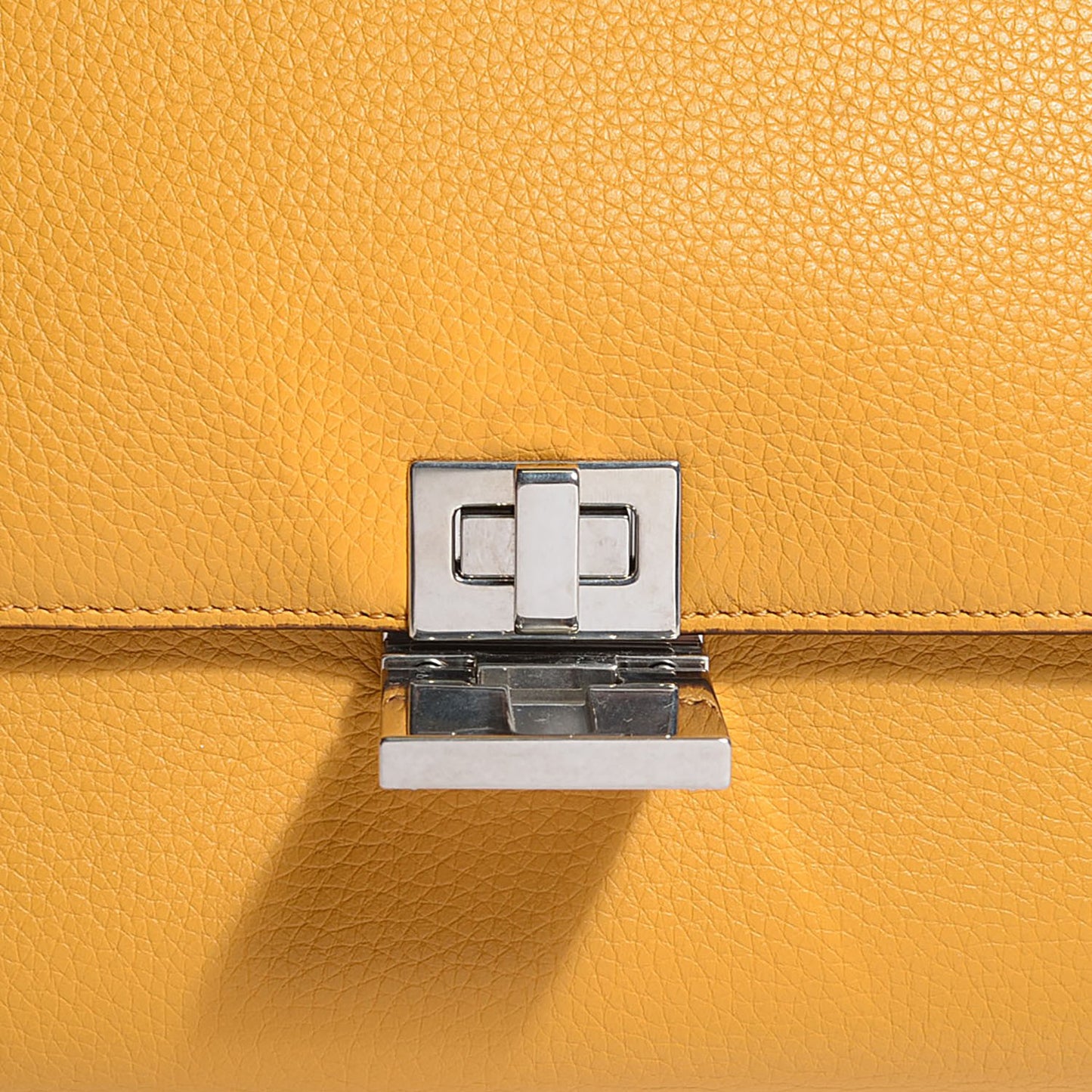 Drummed Calfskin Suede Medium Trapeze Mustard