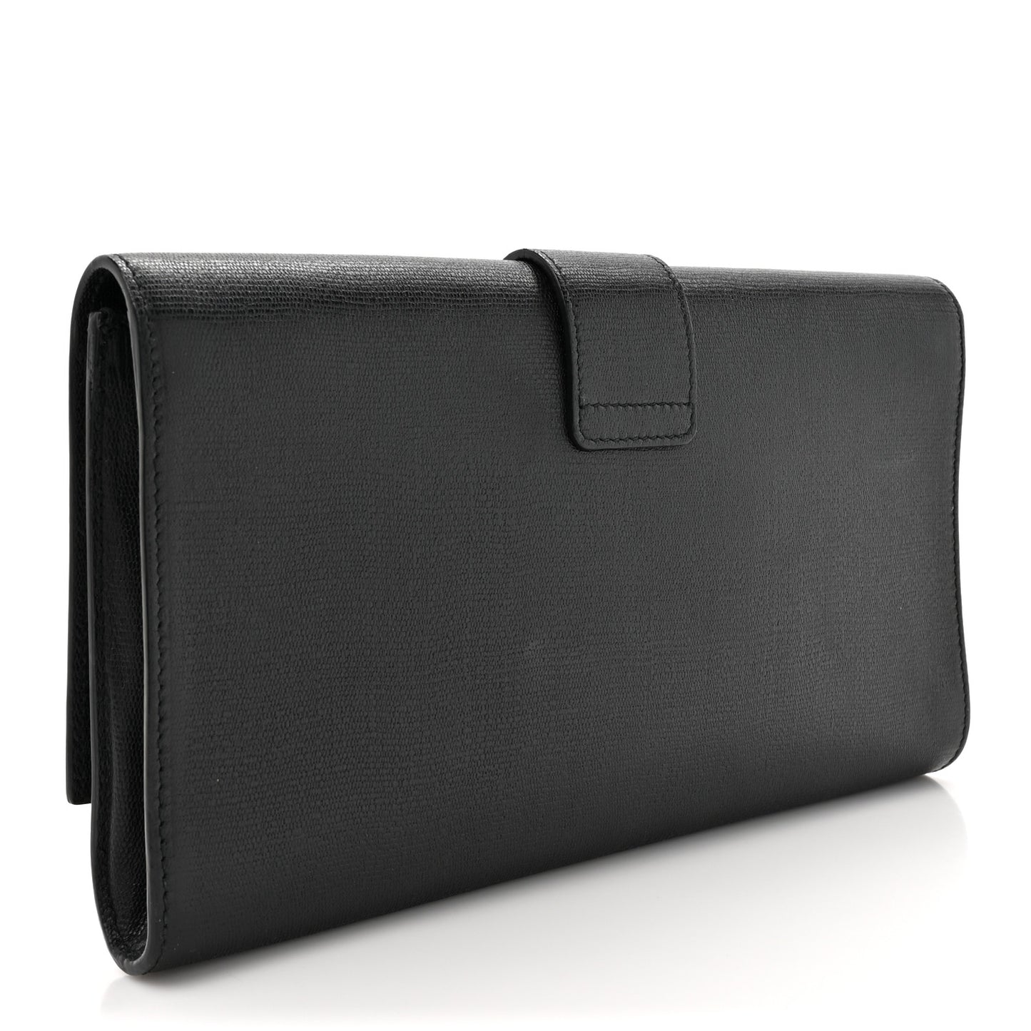Textured Calfskin Classic Y Ligne Clutch Black