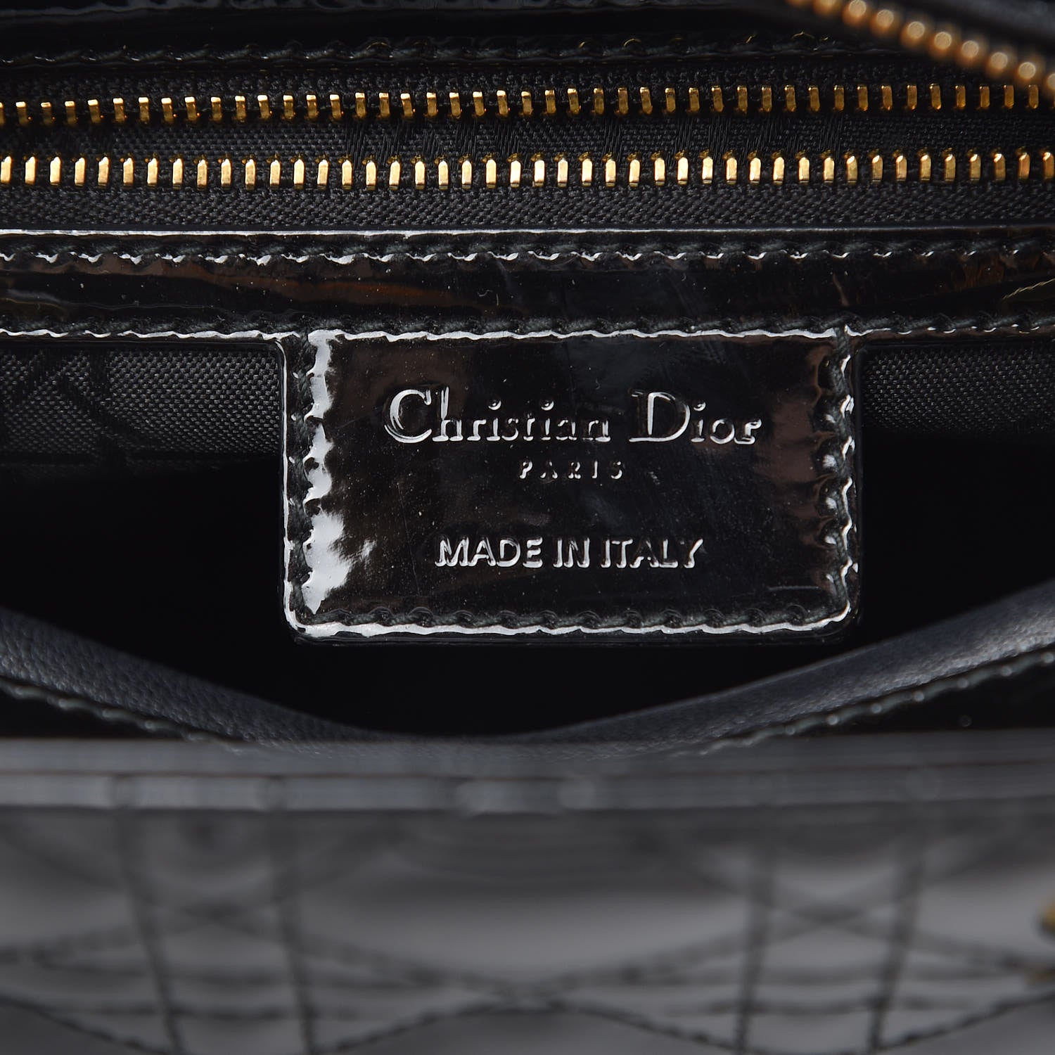 Christian Dior Patent Cannage Medium Lady Dior Black 6 of 12