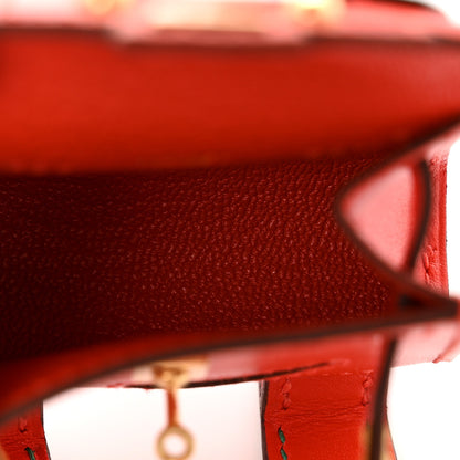 Hermes Tadelakt Chevre Mysore Kelly Quelle Idole Bag Charm Capucine Jaune De Naples Vert Vertigo Zanzibar 3 of 6