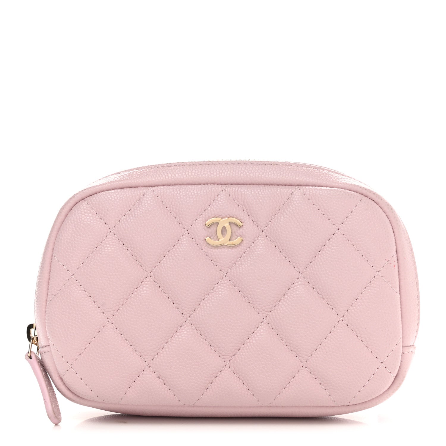 Chanel Caviar Quilted Small Curvy Pouch Cosmetic Case Light Pink 1 of 10