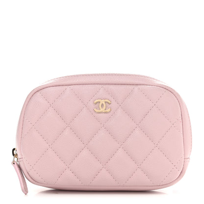 Chanel Caviar Quilted Small Curvy Pouch Cosmetic Case Light Pink 1 of 10