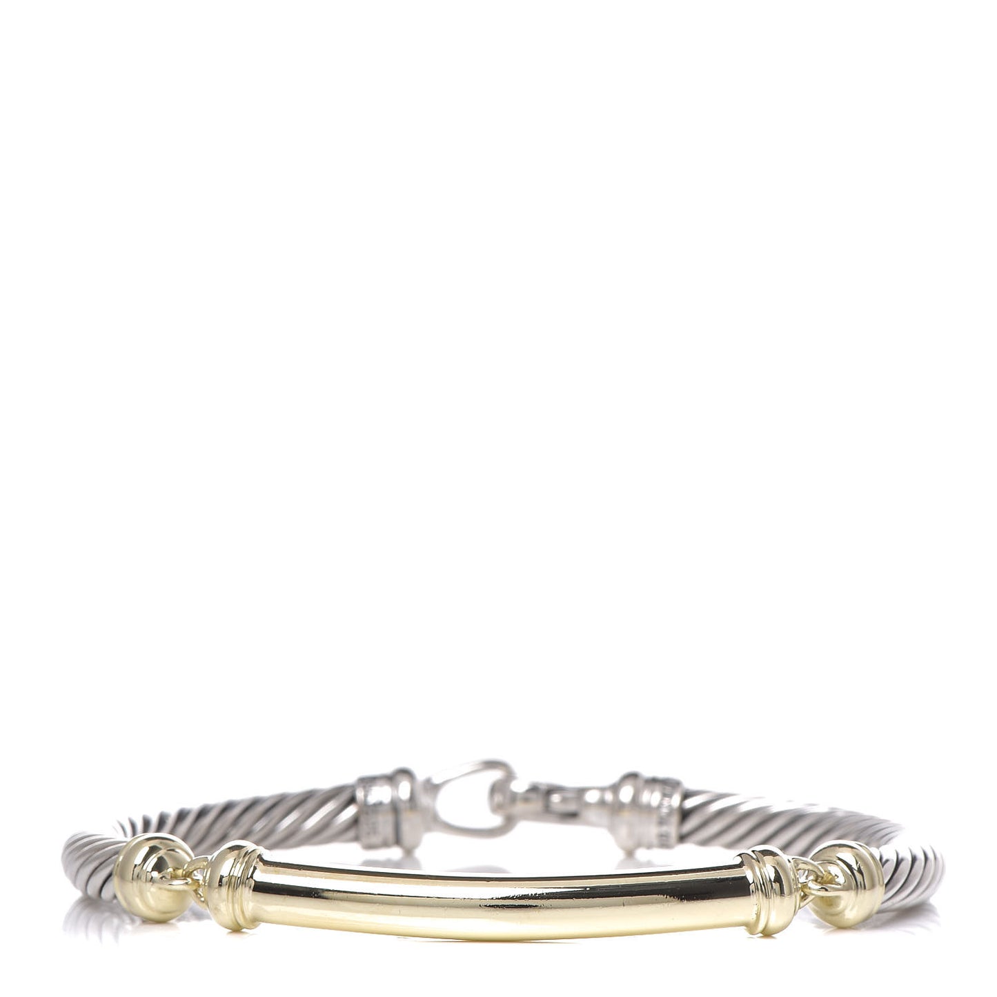 Sterling Silver 14K Yellow Gold 5mm Metro Cable Bracelet