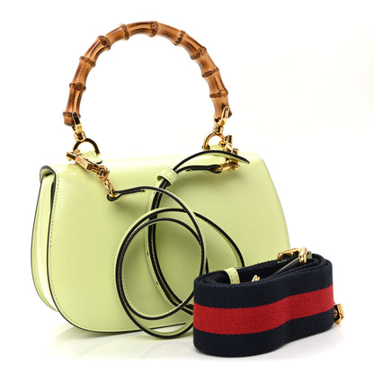 Gucci Boarded Dyana Lux Calfskin Web Small Bamboo 1947 Top Handle Bag Light Green 4 of 12